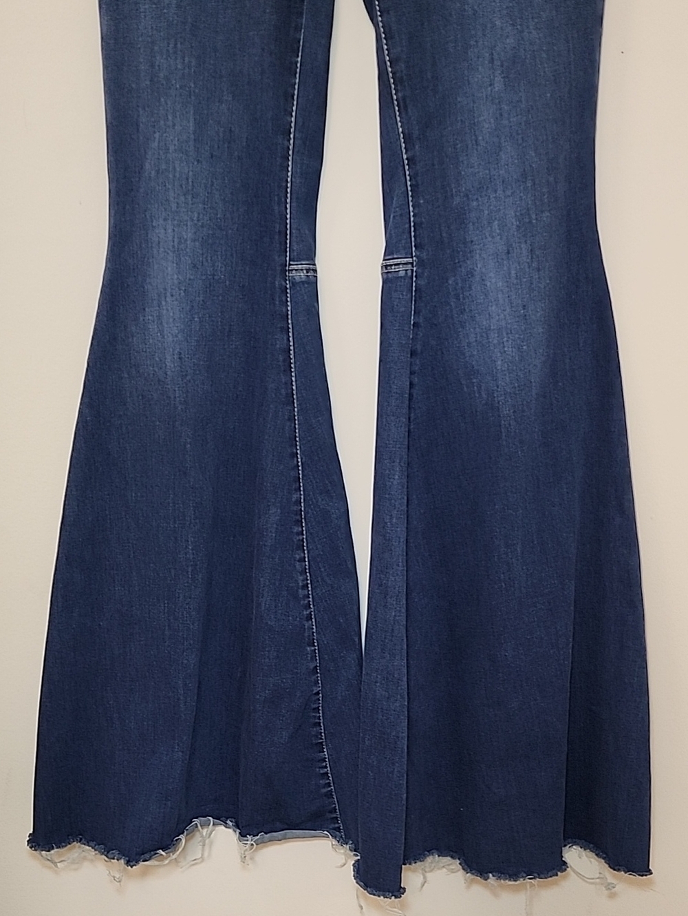 Free People Just Float Flare Jeans high-rise waist exaggerated bell-bottom Sz 28 - Picture 8 of 15